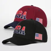 2pcs usa embroidery baseball cap for men hip hop fashion cap for women outdoor visor snapback cap details 3