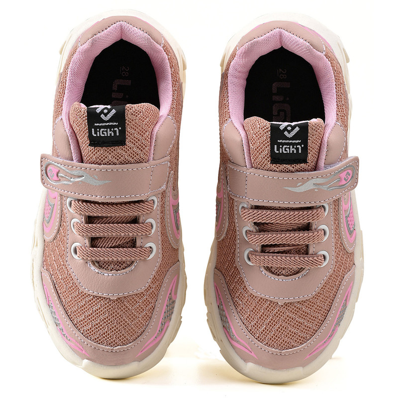 Tênis infantil rosa com detalhes brancos