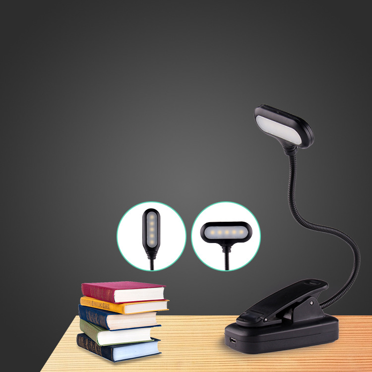 1pc led book light usb rechargeable mini led reading light warm clip lamp desk table read night light for travel bedroom details 0