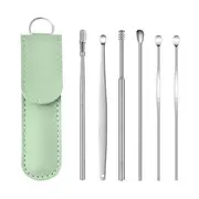 6 pcs steel ear picking spoon set pu ear curette ear picking tool details 7