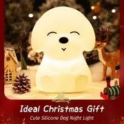 1pc cute night light for kids 16 color changing kids night light lamp rechargeable silicone baby night light kawaii room decor animal toddler night lights portable tap dog light kids lamp gift details 3