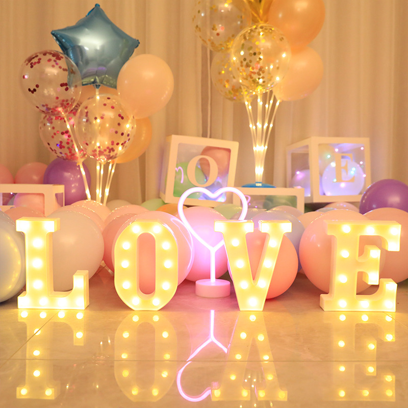 1pc english led letter lights proposal birthday decorations holiday party decorations interior room decorations store decorations outdoor party valentines day decoration details 15