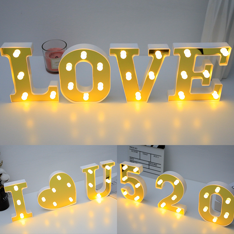 1pc english led letter lights proposal birthday decorations holiday party decorations interior room decorations store decorations outdoor party valentines day decoration details 6