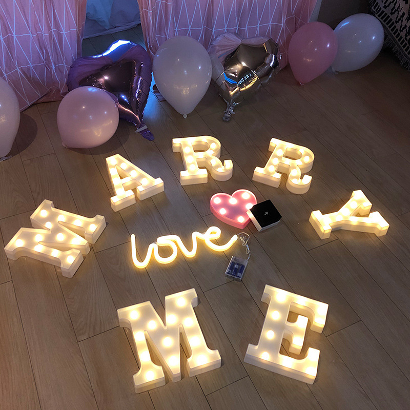 1pc english led letter lights proposal birthday decorations holiday party decorations interior room decorations store decorations outdoor party valentines day decoration details 10