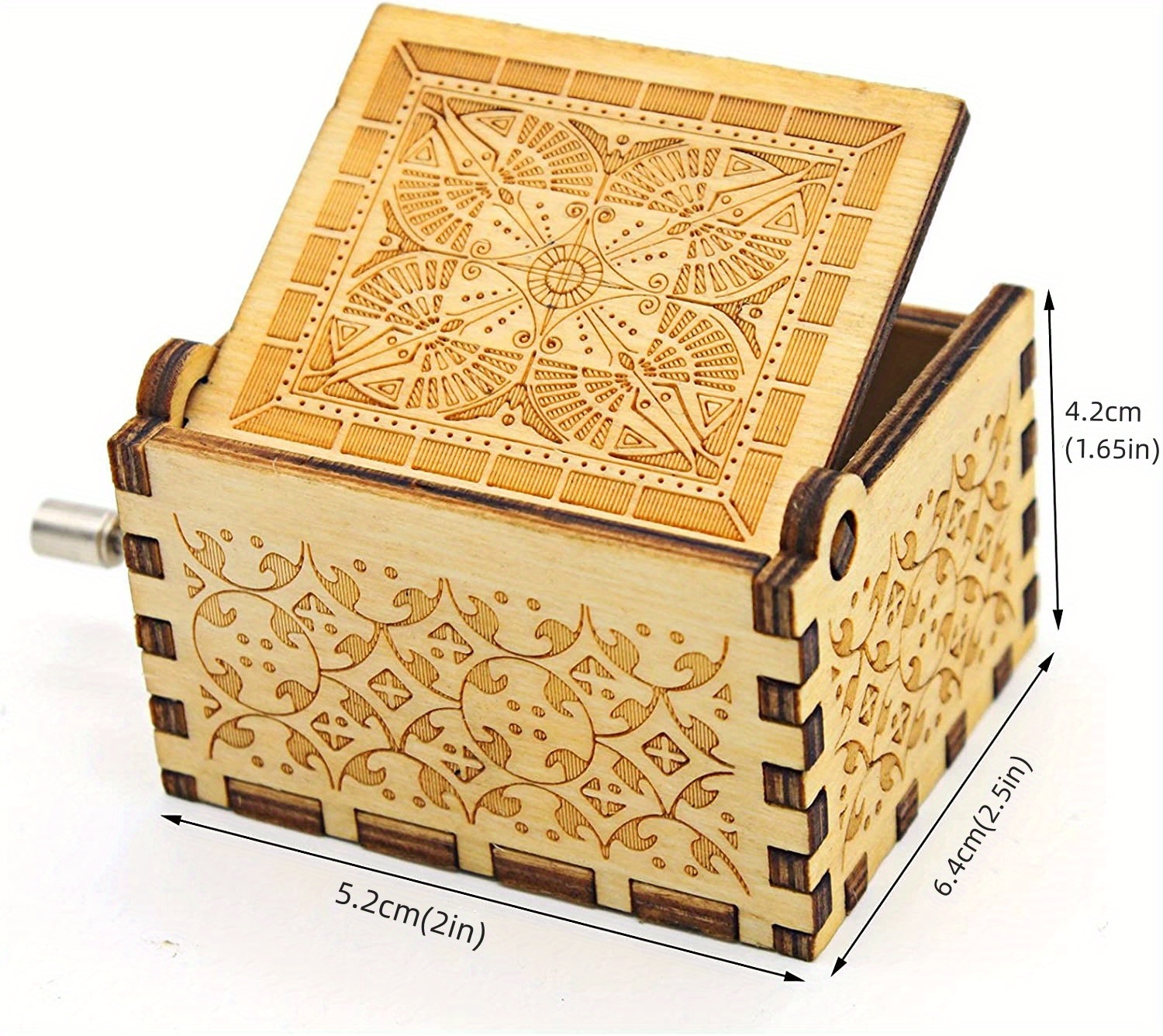 1pc can t help falling in love music box music box hand crank laser vintage wood carved musical box gifts for gifts for lover boyfriend girlfriend husband wife heart can t help falling in love details 2