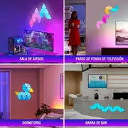 led smart wifi triangle wall lights, 12pcs led smart wifi triangle wall lights create an atmosphere with music synchronization rgb color effects for your game room tv room or bedroom details 6