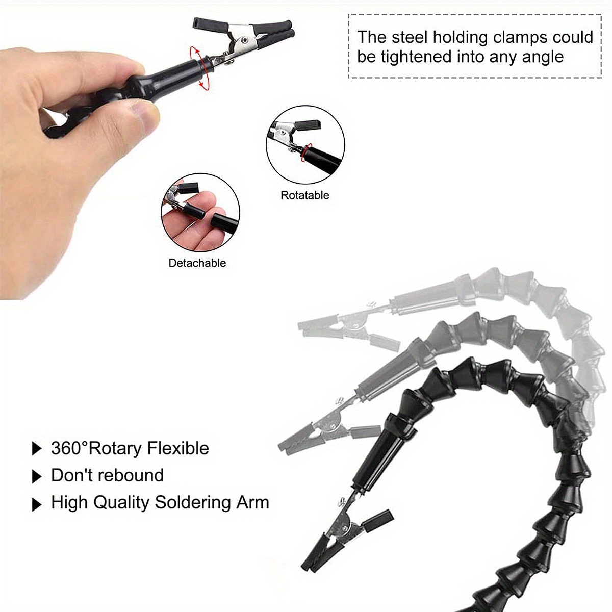   soldering   soldering tool pcb holder flexible arms   swivel holder crafts jewelry hobby workshop helping station details 1