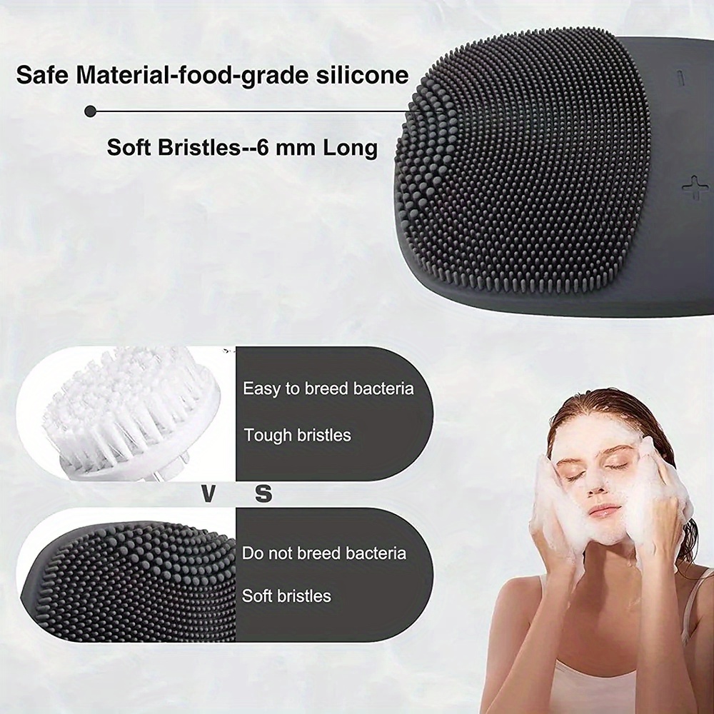 facial cleansing brush electric silicone face scrubber face details 1