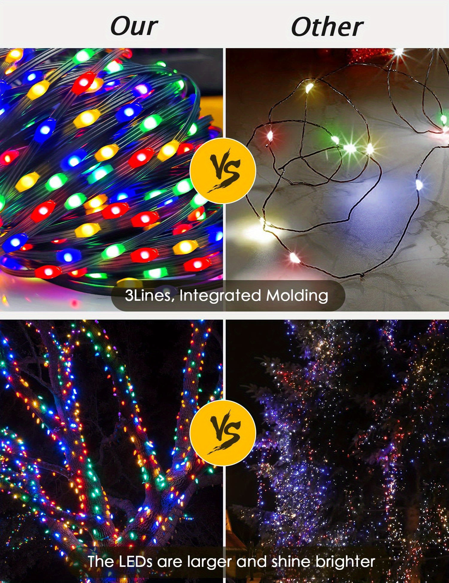 1 set 1000 led christmas lights 405ft outdoor string lights plug in fairy lights green wire with remote timer 8 lighting modes decorations lights for tree xmas indoor wedding garden multi colored warm white cool white details 9