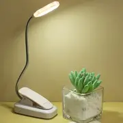 1pc clip on book light battery powered flexible hose table lamp desktop small reading lamp portable small night light for room decor details 6