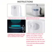 1pc toilet night light motion sensor 8 color changing toilet bowl light led nightlight for bathroom decor bathroom accessories details 5