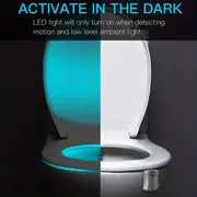 1pc toilet night light motion sensor 8 color changing toilet bowl light led nightlight for bathroom decor bathroom accessories details 2