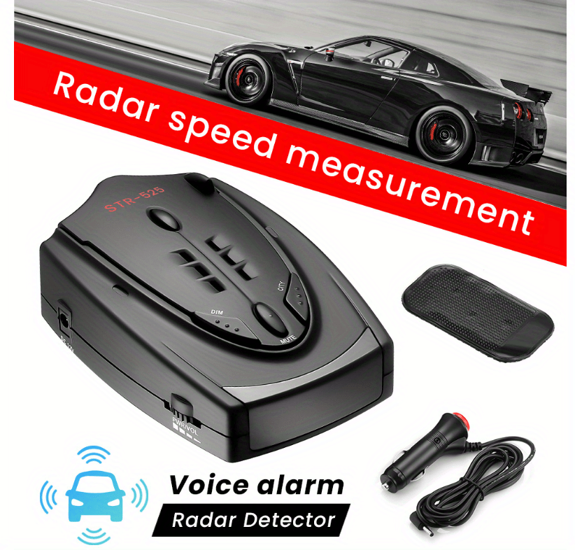 new upgraded car radar detector str 525 universal mobile speed radar detector device full frequency receiving x k ka ct with real time voice promp details 3