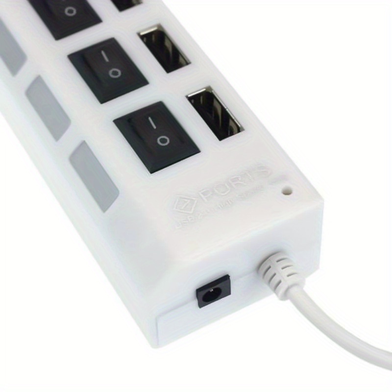 7 Puertos LED USB 2.0 Adaptador Hub Power Switch Para PC Laptop BK detalles 3