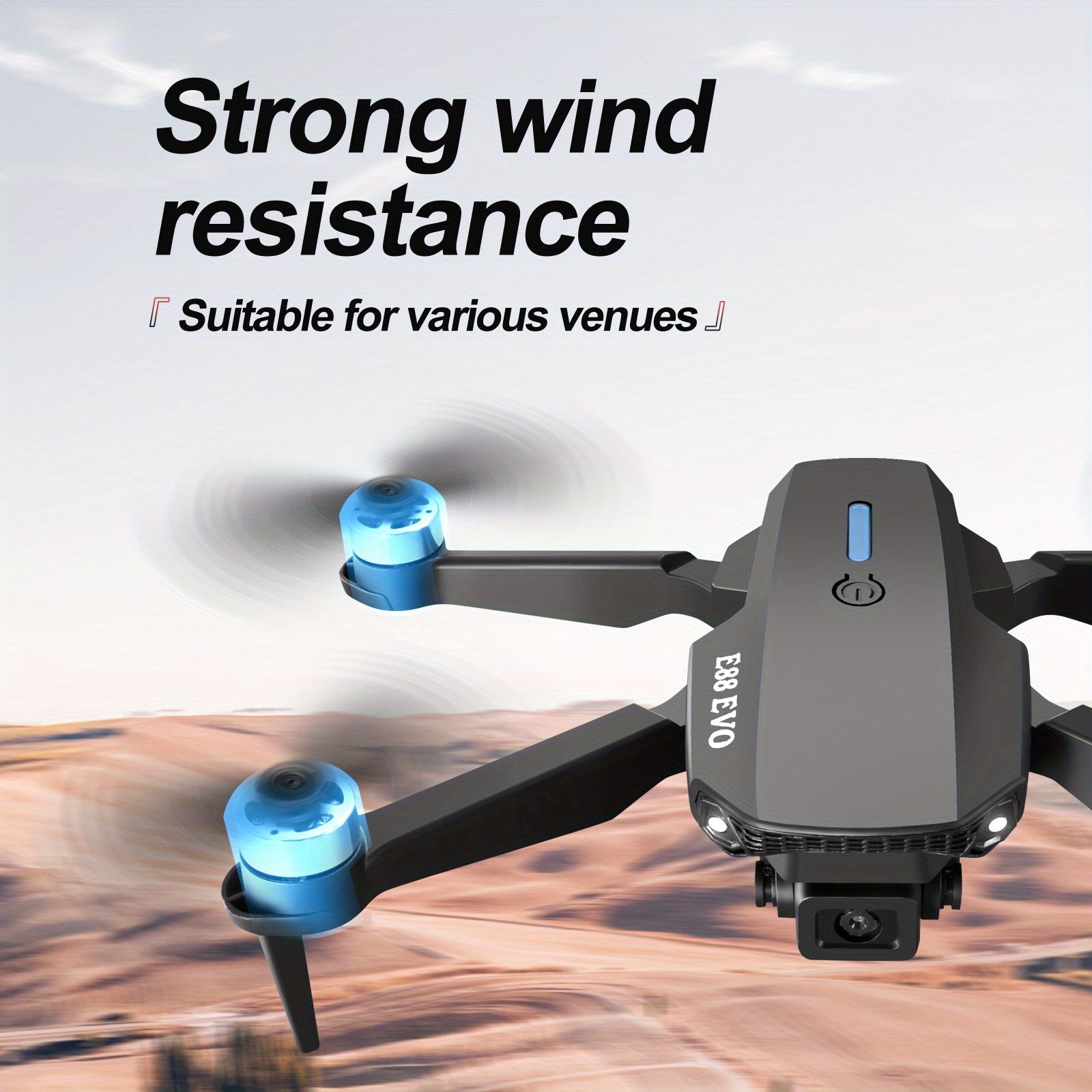 new e88 evo rc drone sd dual camera optical fow brushless motor intelligent follow trajectory flight gesture photography wifi fpv foldable quadcopter battery 2 3 optional for teenage model hobbies details 6