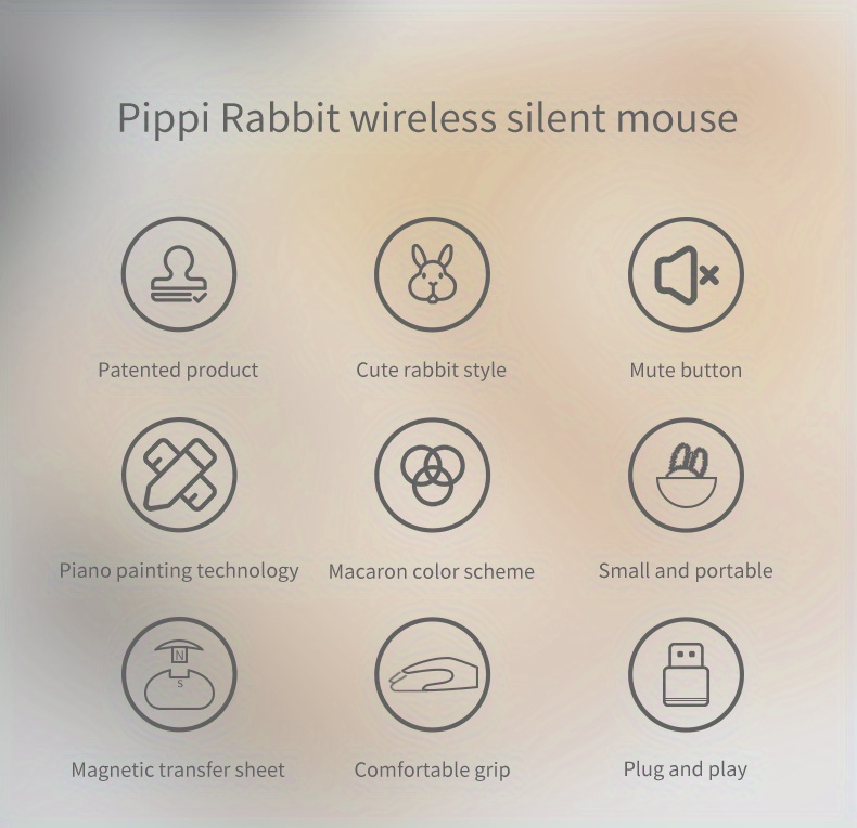 pippi rabbit wireless silent mouse details 1