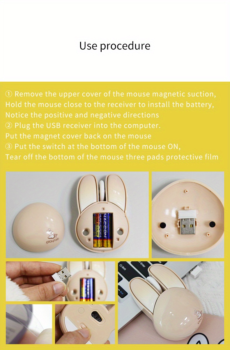 pippi rabbit wireless silent mouse details 10