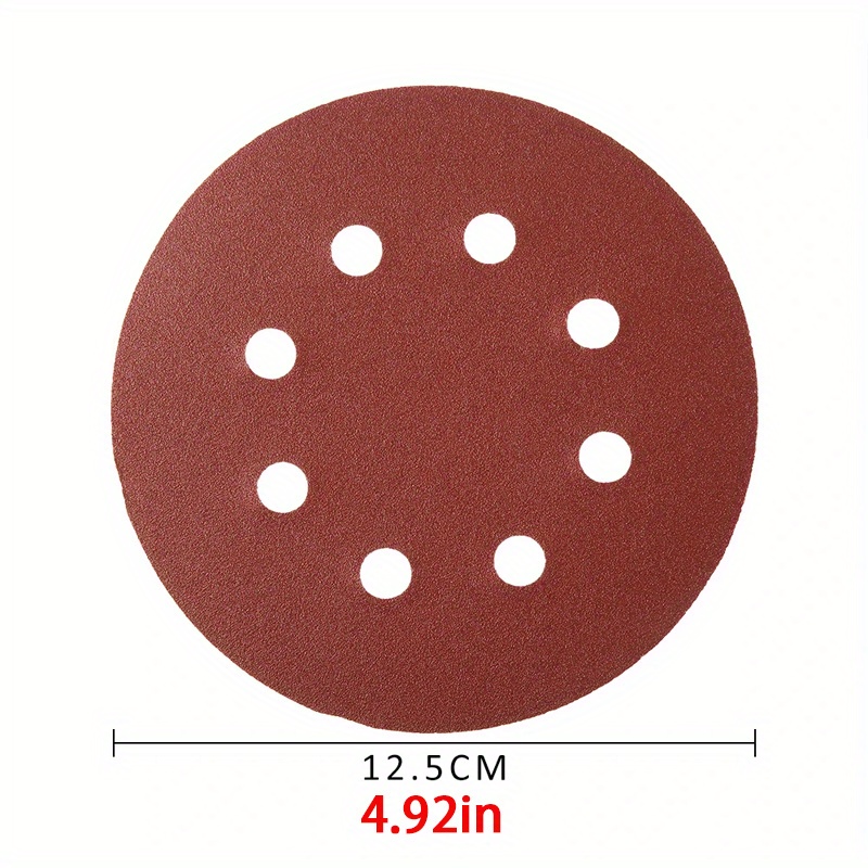 50pcs 12 5cm 4 92in sandpaper round sanding discs 8 hole hook loop sander polishing pad for buffing sanding details 3