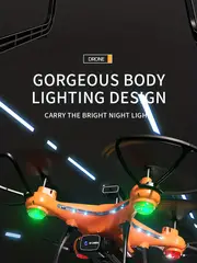 drone with dual camera body lighting design obstacle avoidance optical flow positioning aircraft best toys gift for adults kids boys details 6