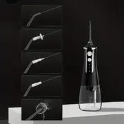 electric water flosser home portable flosser usb rechargeable scaler large capacity teeth cleaner dental instrument with 5 nozzles details 2