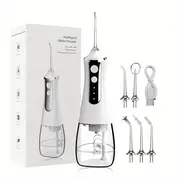 electric water flosser home portable flosser usb rechargeable scaler large capacity teeth cleaner dental instrument with 5 nozzles details 7