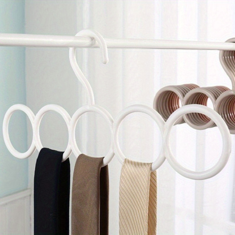 1pc 5 hole scarf rack multi purpose plastic hanger scarf silk scarf tie hanging rack space saving closet clothes hangers 12 79inch 6 1inch details 3