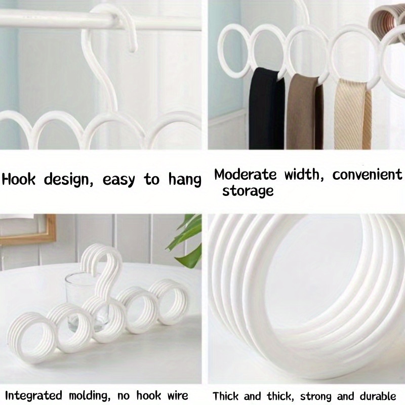 1pc 5 hole scarf rack multi purpose plastic hanger scarf silk scarf tie hanging rack space saving closet clothes hangers 12 79inch 6 1inch details 4