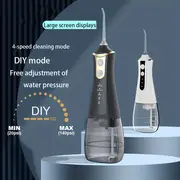 electric water flosser home portable flosser usb rechargeable scaler large capacity teeth cleaner dental instrument with 5 nozzles details 1