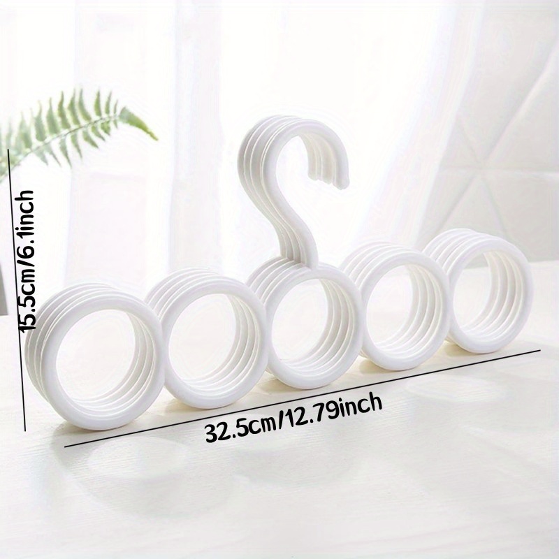 1pc 5 hole scarf rack multi purpose plastic hanger scarf silk scarf tie hanging rack space saving closet clothes hangers 12 79inch 6 1inch details 2