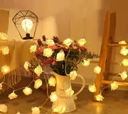 led rose flower string lights 10 leds rose lamp fairy string lights for indoor outdoor diy lights decorations for mothers day valentines wedding garden party with battery box battery not included details 2