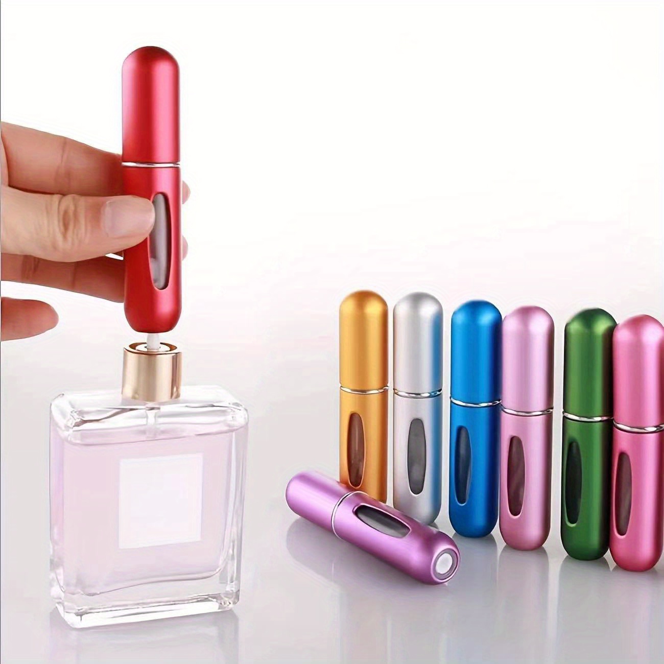 mini portable refillable perfume aluminum   spray cosmetic bottle travel dispenser bottle atomizer perfume bottle for car details 1