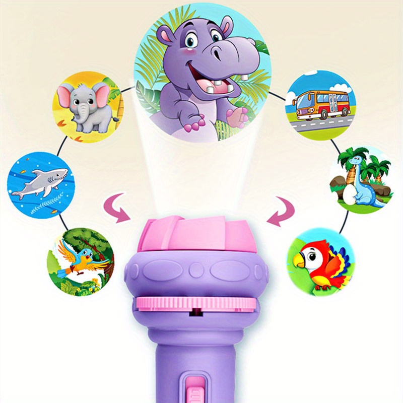 1 set projection flashlight toy educational toy birthday gift for early learning picture projector fun details 1