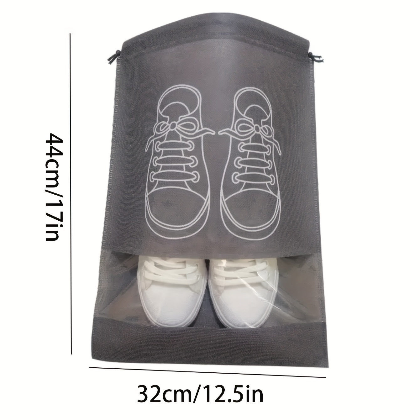 simple portable shoes bag drawstring pouch dustproof lightweight bag for travel details 2
