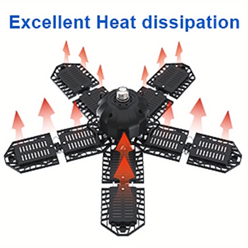 20000lm led garage ceiling lighting 10 1 adjustable panels lights for maximum brightness and coverage 200w 6000k deformable led shop light with e26 e27 medium base details 6