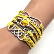 1pc fashionable and vintage handwoven bracelet with heart and tower pattern for men and women details 3