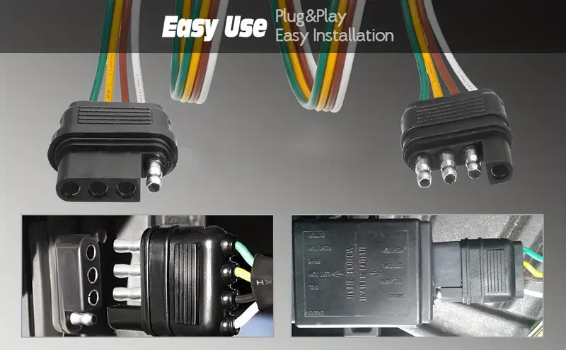 Trailer Wire Power Cord The 4 Pin Connector Prong Plug Suite Wiring Harness Extension Pvc Light Adapter Kit Towing