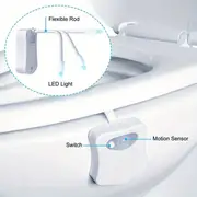 1pc led toilet bowl light motion sensor activated color changing bathroom bowl light without batteries details 6