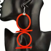 boho ethnic style long dangle earrings for women jewelry accessories party jewelry punk round rubber earrings details 7