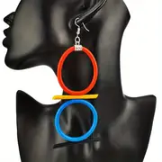 boho ethnic style long dangle earrings for women jewelry accessories party jewelry punk round rubber earrings details 3