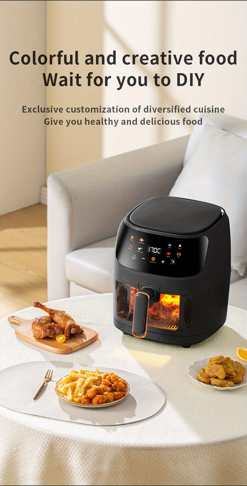 large capacity air fryer color touch screen perfect french details 10