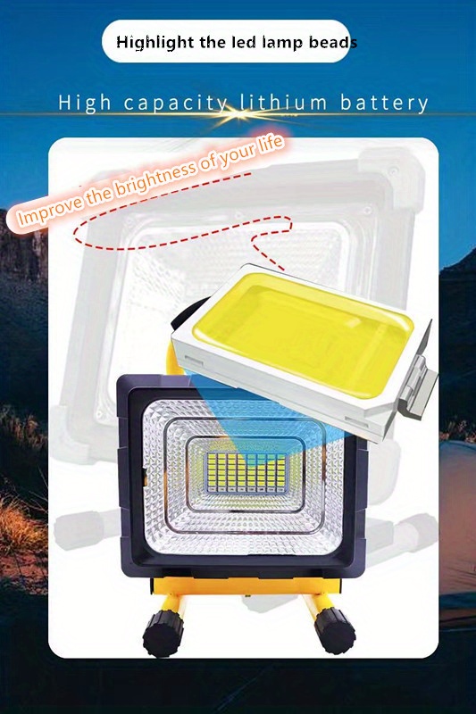 1pc super large capacity super high brightness easy to carry multi functional charging lights emergency lights searchlights suitable for construction site outdoor sports camping fishing home power failure emergency details 3