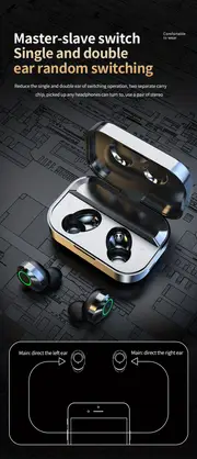 new sleek metallic charging case green accents touch control usb c fast charging for iphone for xiaomi phones earbuds wireless new details 6