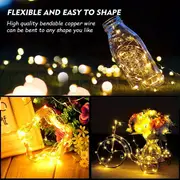 1pc twinkle star 100leds copper wire light strings garden fairy light strings with 8 lighting modes usb powered with remote control for wedding party home christmas decoration 33ft details 12