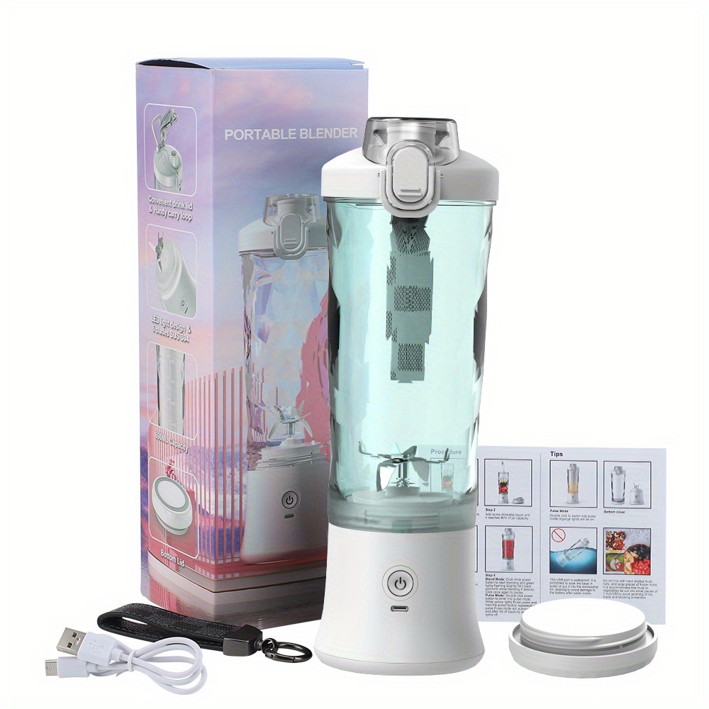 600ml wireless portable blender bottle electric juicer for fresh juice smoothies and citrus mixer and squeezer in one details 10