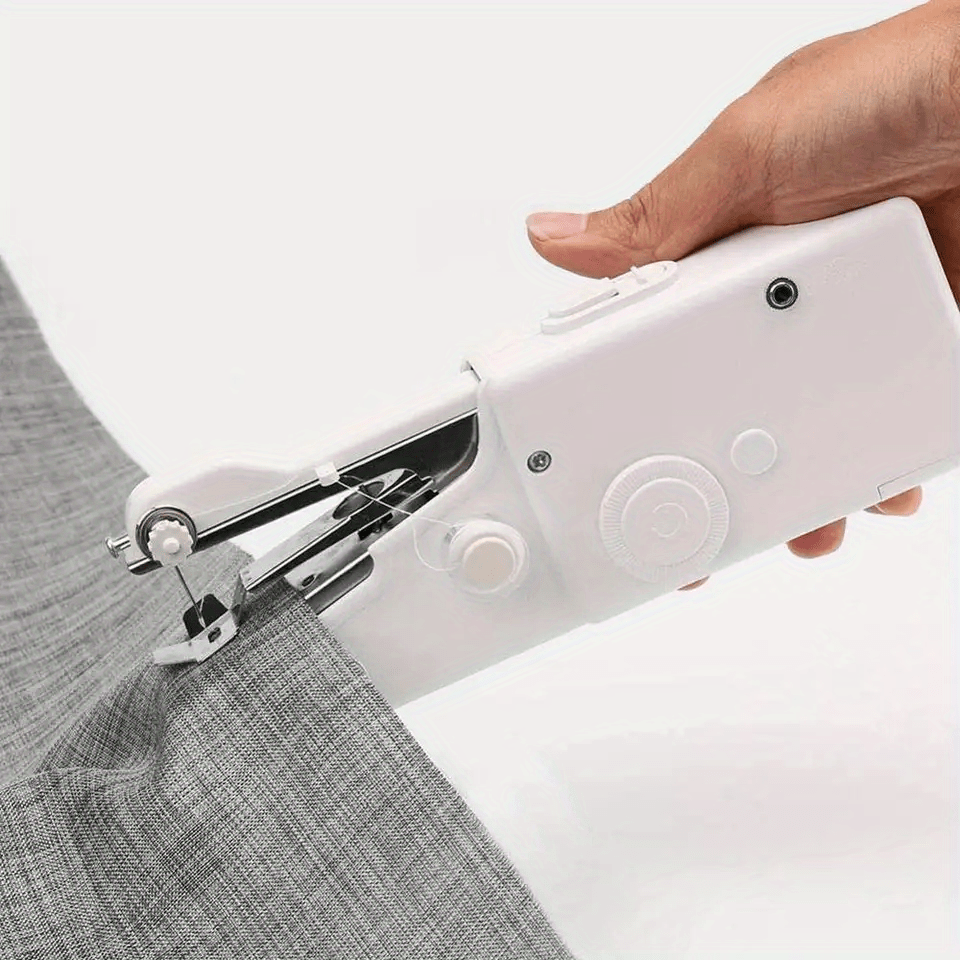 1pc mini portable handheld sewing machine cordless electric sewing machine set home sewing quick repair children diy clothes sewing machine details 2