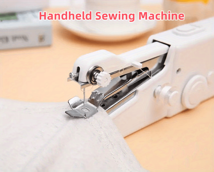 1pc mini portable handheld sewing machine cordless electric sewing machine set home sewing quick repair children diy clothes sewing machine details 0