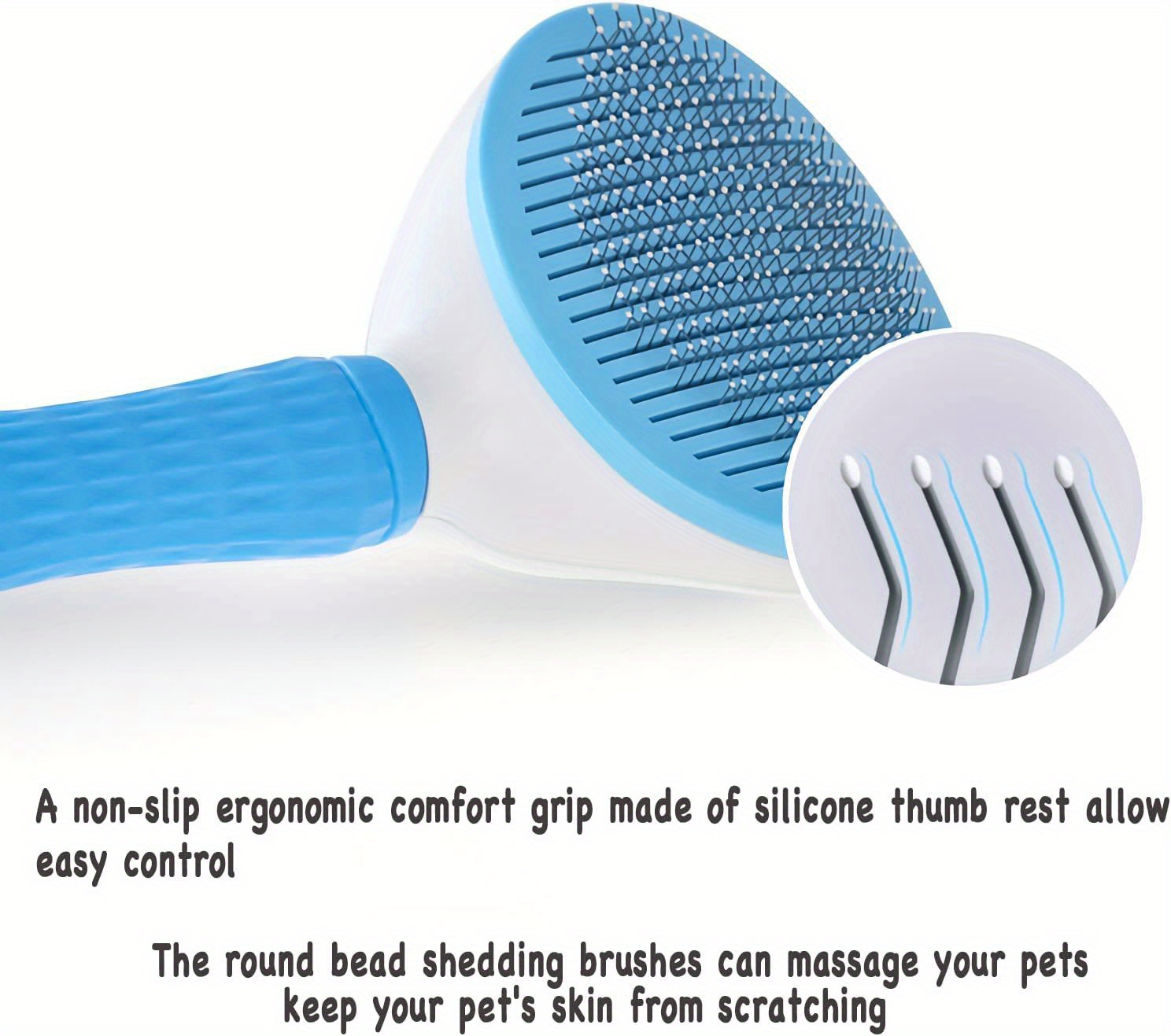 self cleaning slicker brush dog cat bunny pet grooming shedding brush easy to remove loose undercoat pet massaging tool suitable for pets with long or short hair details 5