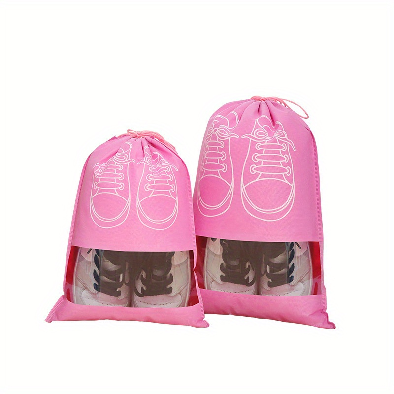 simple portable shoes bag drawstring pouch dustproof lightweight bag for travel details 8
