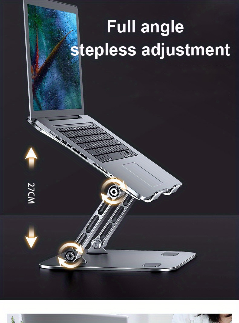 phone tablet stand adjustable aluminum alloy laptop tablet up to 17 laptop portable folding stand cooling stand support details 4