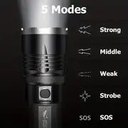 1pc led rechargeable flashlight super bright flashlight high lumens zoomable waterproof flashlights perfect for camping and emergencies details 7